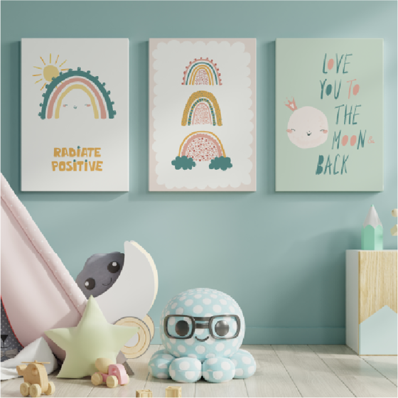 Canvas Set de 3 Piezas Personalizado Motistore Positive