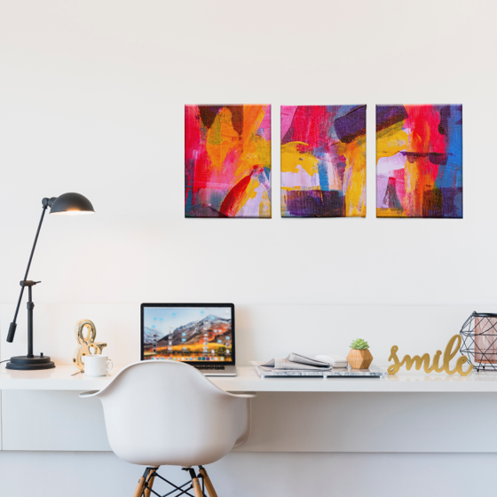 Canvas Set de 3 Piezas Personalizado Arte Colores