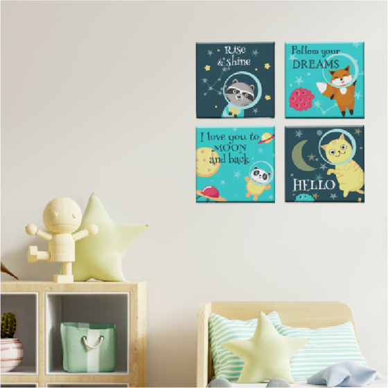 Canvas Set de 4 Piezas Personalizado Motistore