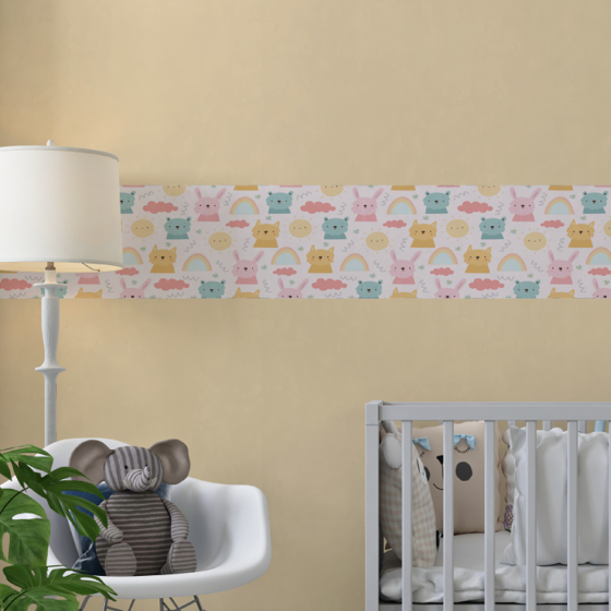 Foto de Cenefa Decorativa Kids | Conejos & Arcoiris