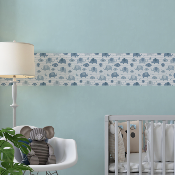 Foto de Cenefa Decorativa Kids | Elefantes Azules