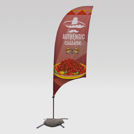 Foto de KIT BANDERA PUBLICITARIA (IMPRESIÓN UNA CARA CON BASE EN CRUZ) 228 CM