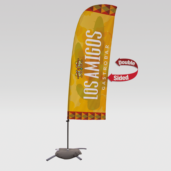 Foto de KIT BANDERA PUBLICITARIA (IMPRESIÓN DOBLE CARA CON BASE EN CRUZ) 228 CM