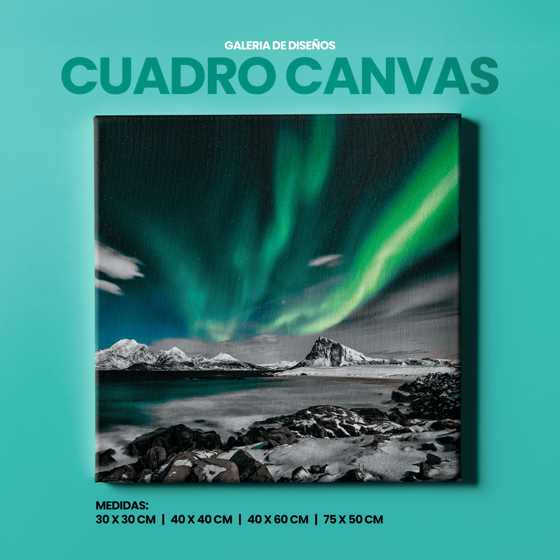 Cuadro canvas con diseño “Aurora”, impreso a color en lienzo de alta calidad y montado sobre bastidor