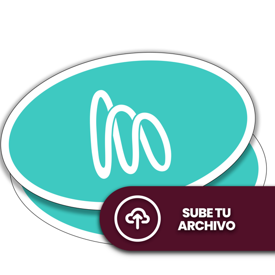 Stickers personalizados con corte ovalado, impresión a color y adhesivo duradero